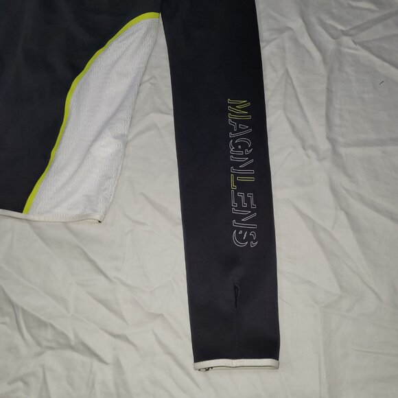 MagnLens Active Hoodie Black and White Long Sleeve Thumbholes Mesh Panels Logo - Picture 4 of 12